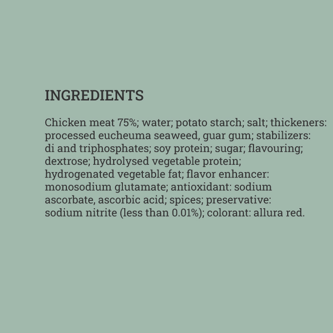 Chciken-mortadella ingredients